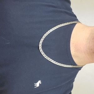 Men's Stainless Steel Flat Chain Necklace q